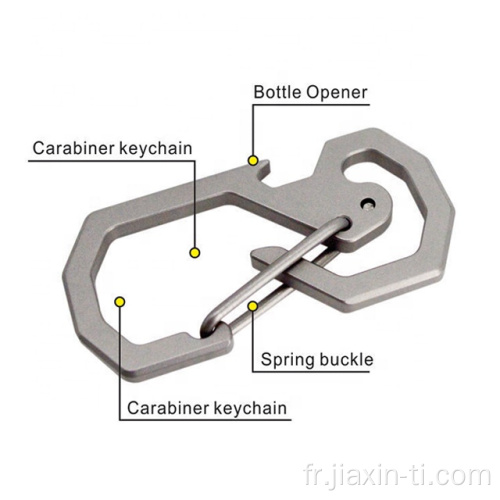 Ouverteur de bouteille d&#39;escalade Titanium Carabiner Keychain